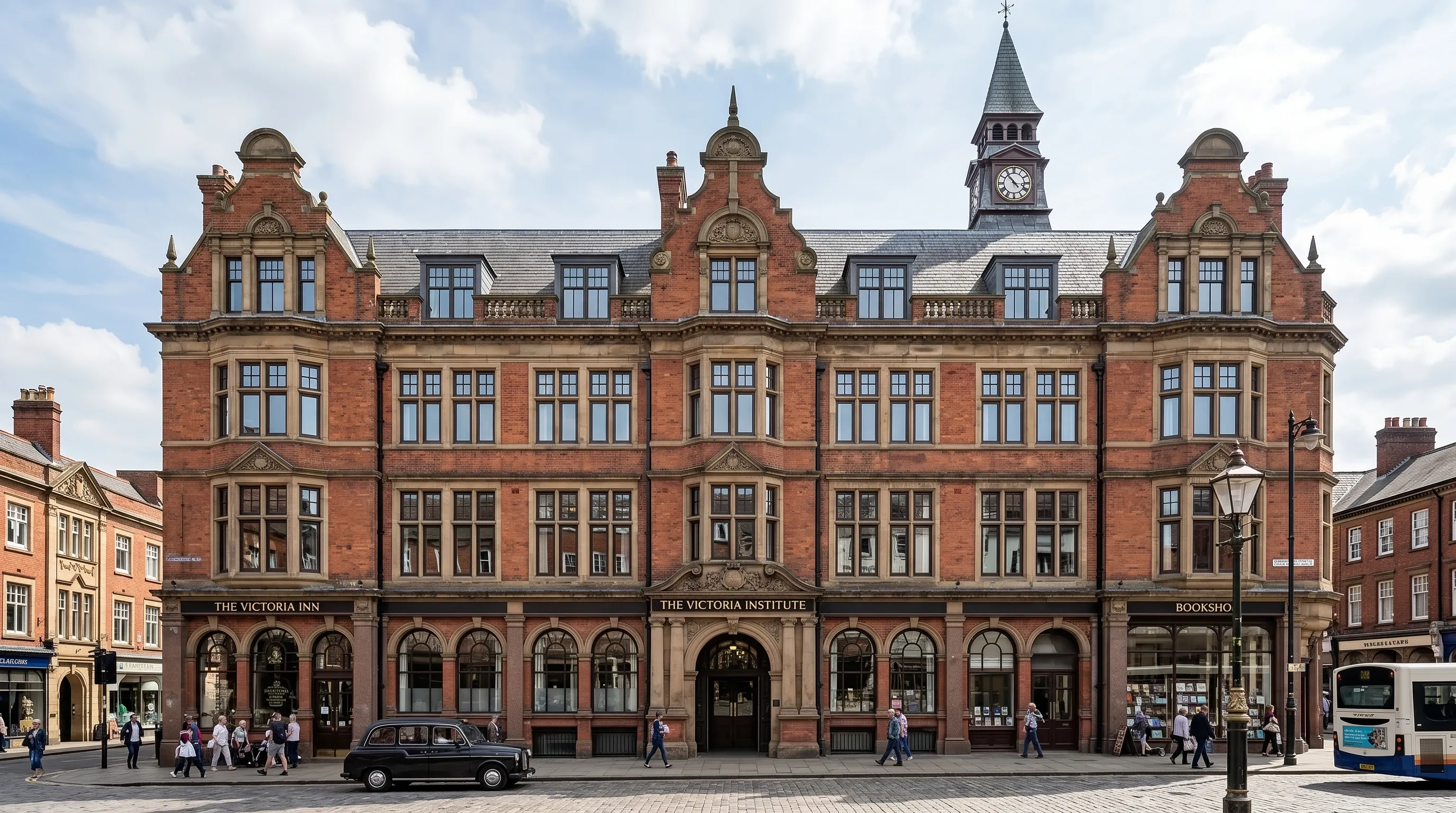 Historic brick building with newly re-glazed heritage aluminium windows.